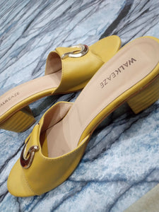 Walkeaze | Mustard block heels | Women Shoes | Worn Once
