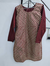 Maroon Color 3 Pc Suit | Women Locally Made Formals | Medium | Worn Once