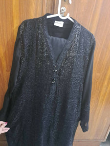 Black Fully Embroided Suit | Women Locally Made Formals | Medium | Worn Once