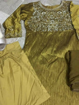 Stylish Dhaani Color Frocks | Mirror Embroidered Work | Women Frocks & Maxis | Large | New