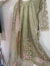 Stunning Net  Embroidered Suit | Women Locally Made Formals | Medium | Worn Once