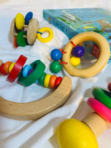 Colored Rattle Set | Montessori Toys | Brand New