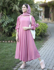 Nazmina long Pink Casual Maxi (Size: S )| Women Frocks & Maxis | Wore Once