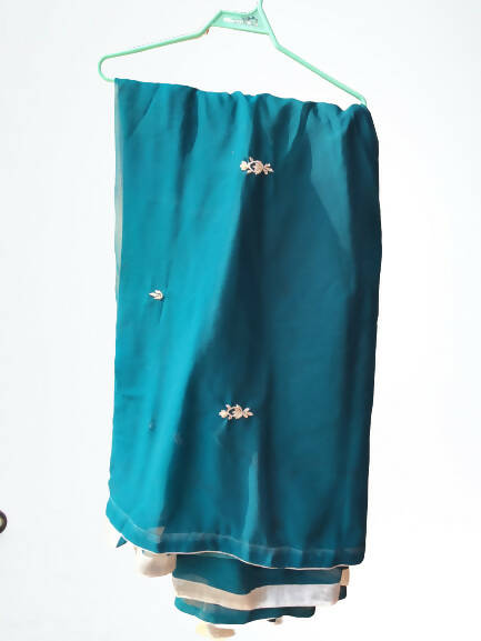 Blue Saree Embroidered | Women Sarees | Women Locally Made Formals| Medium | Worn Once