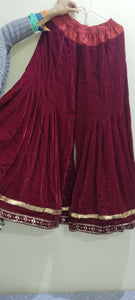 Red velvet paplum with quiloote | Women Froks & Maxis | Medium | Worn Once