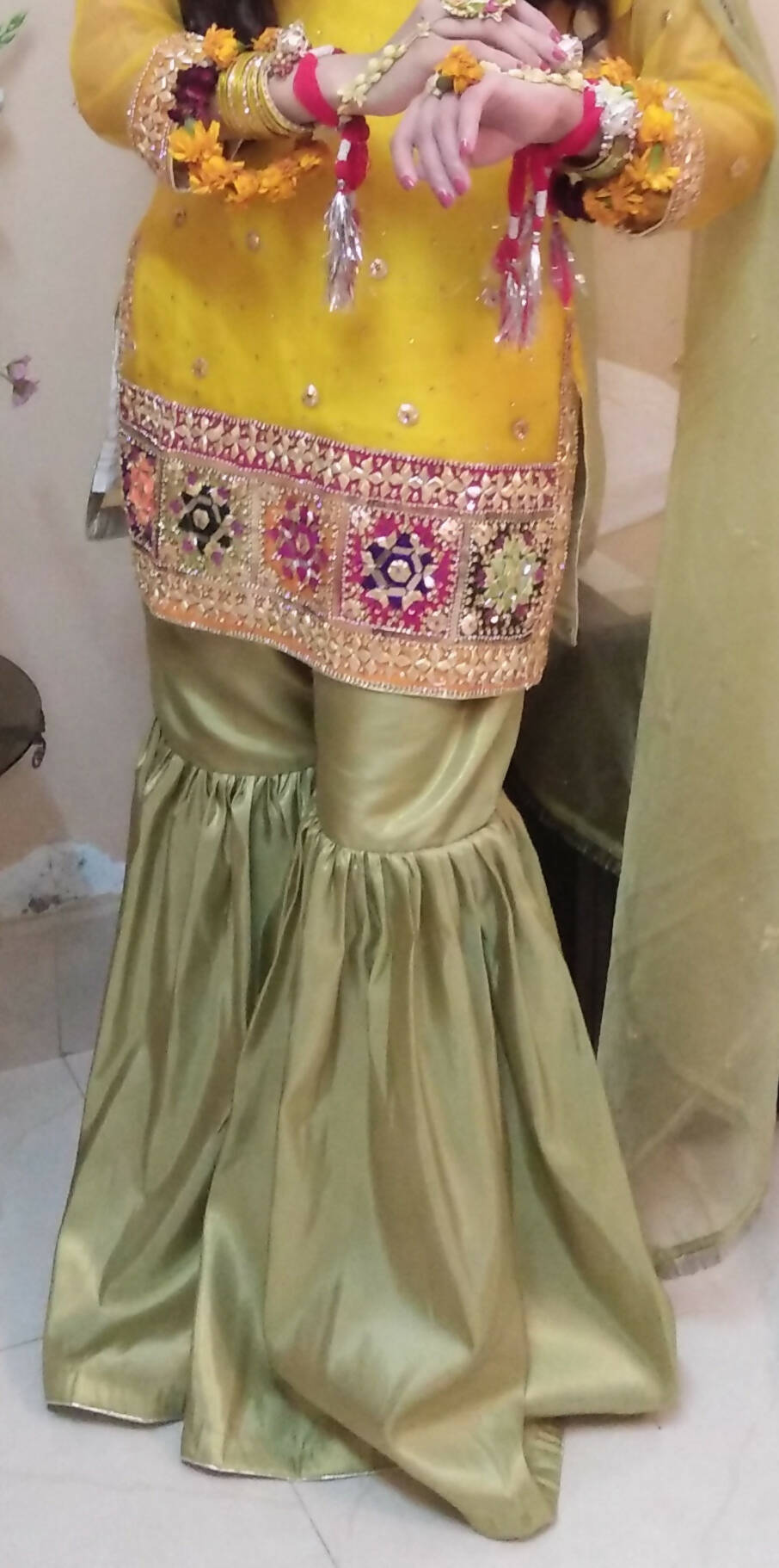 Hand Made Embroidered Mehndi Wear | Women Formals Bridals | Preloved