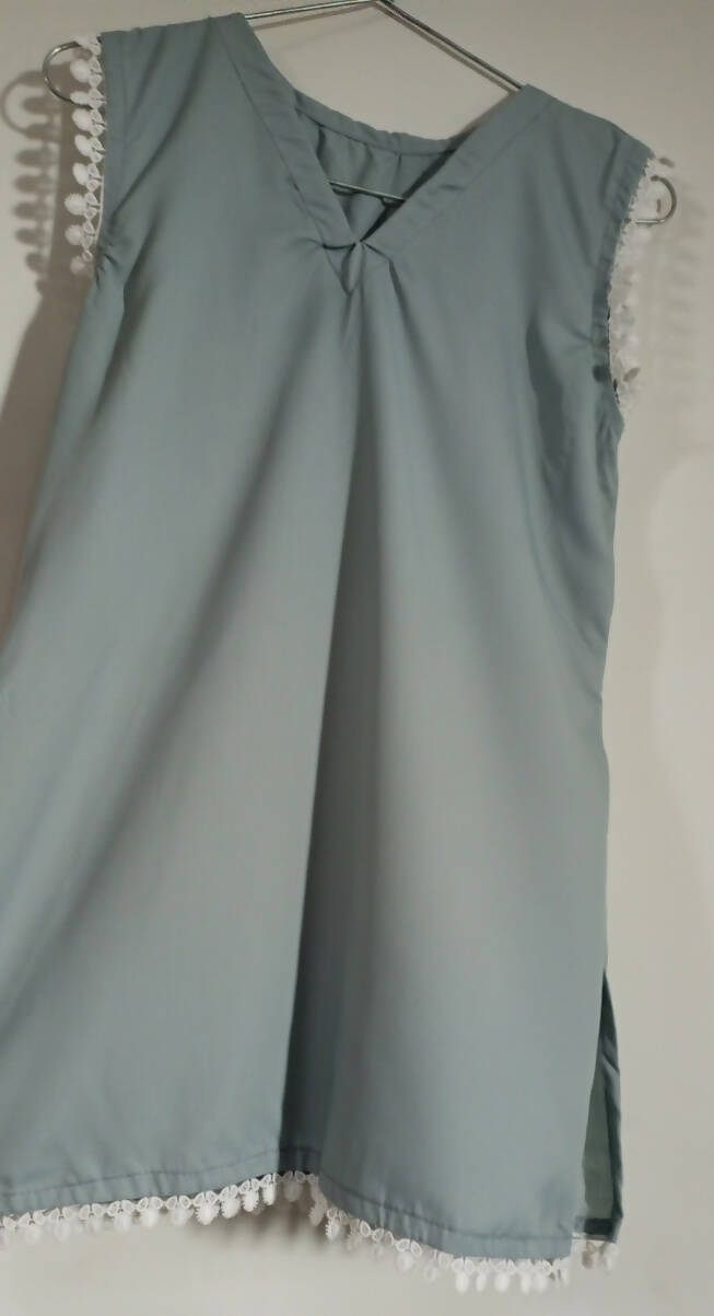 Ice blue sleeveless kurti | Women Tops & Shirts | Brand New