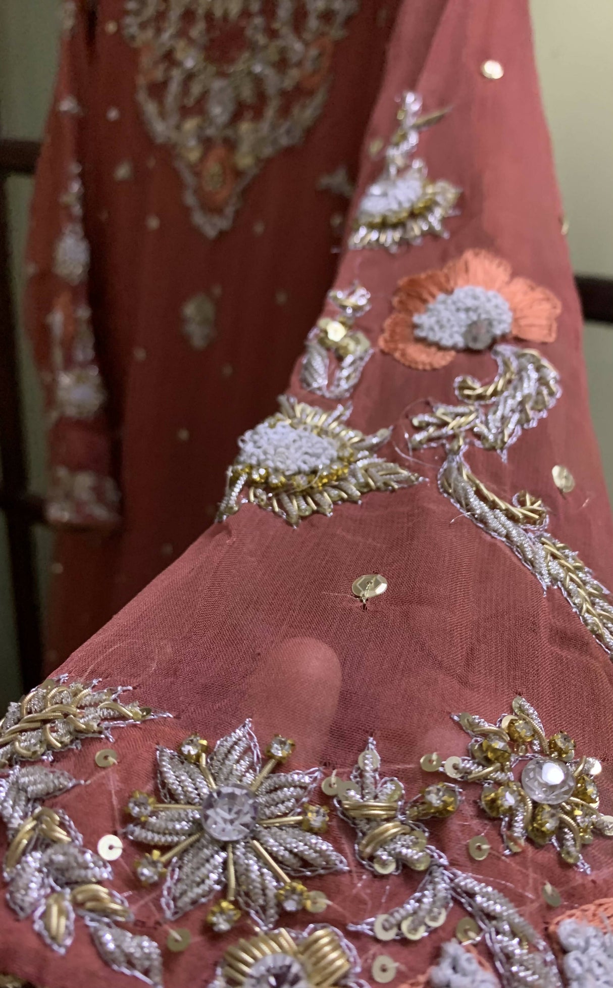 Peach fancy 3 Pc Suit | Women Locally Made Formals | Medium | Worn Once