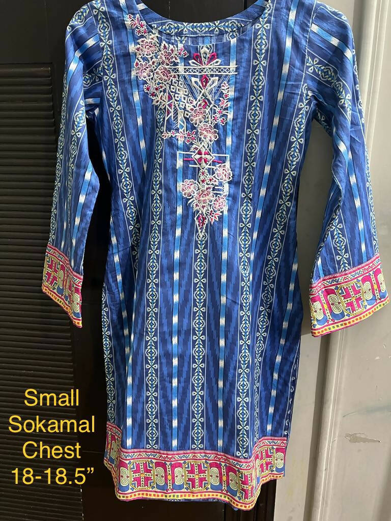Sokamal | Blue Shirt (Size: S ) | Women Kurta| Preloved