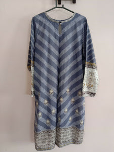 Blue and grey printed kurta | Women Kurta | Size Large | New