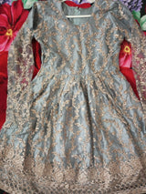 Gray Peplum With Gharara | Women Formals | Small | Worn Once