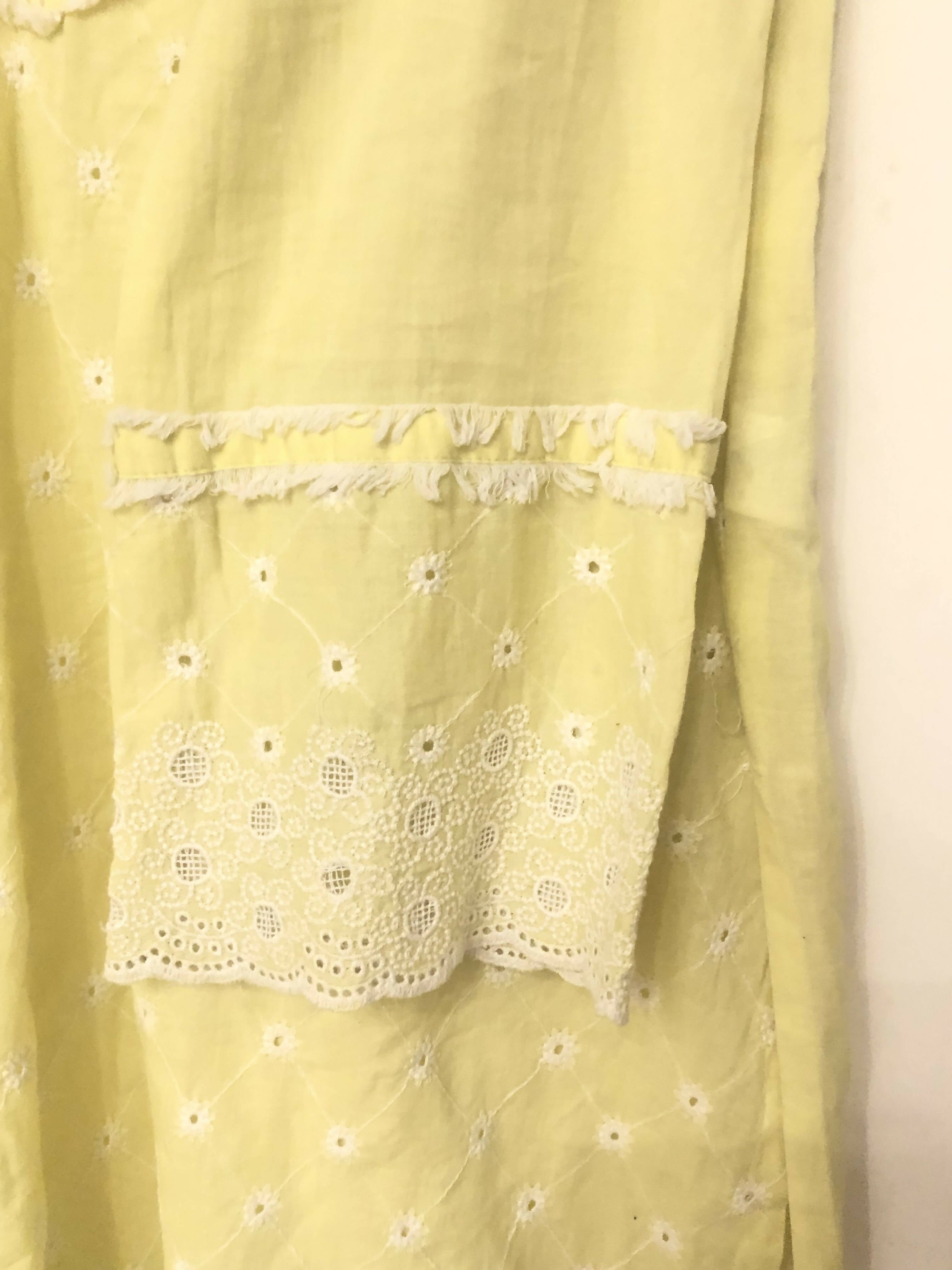 Kayseriya Lawn Embroidered Lime Yellow Kurta Women Branded Kurta Bechlo.pk