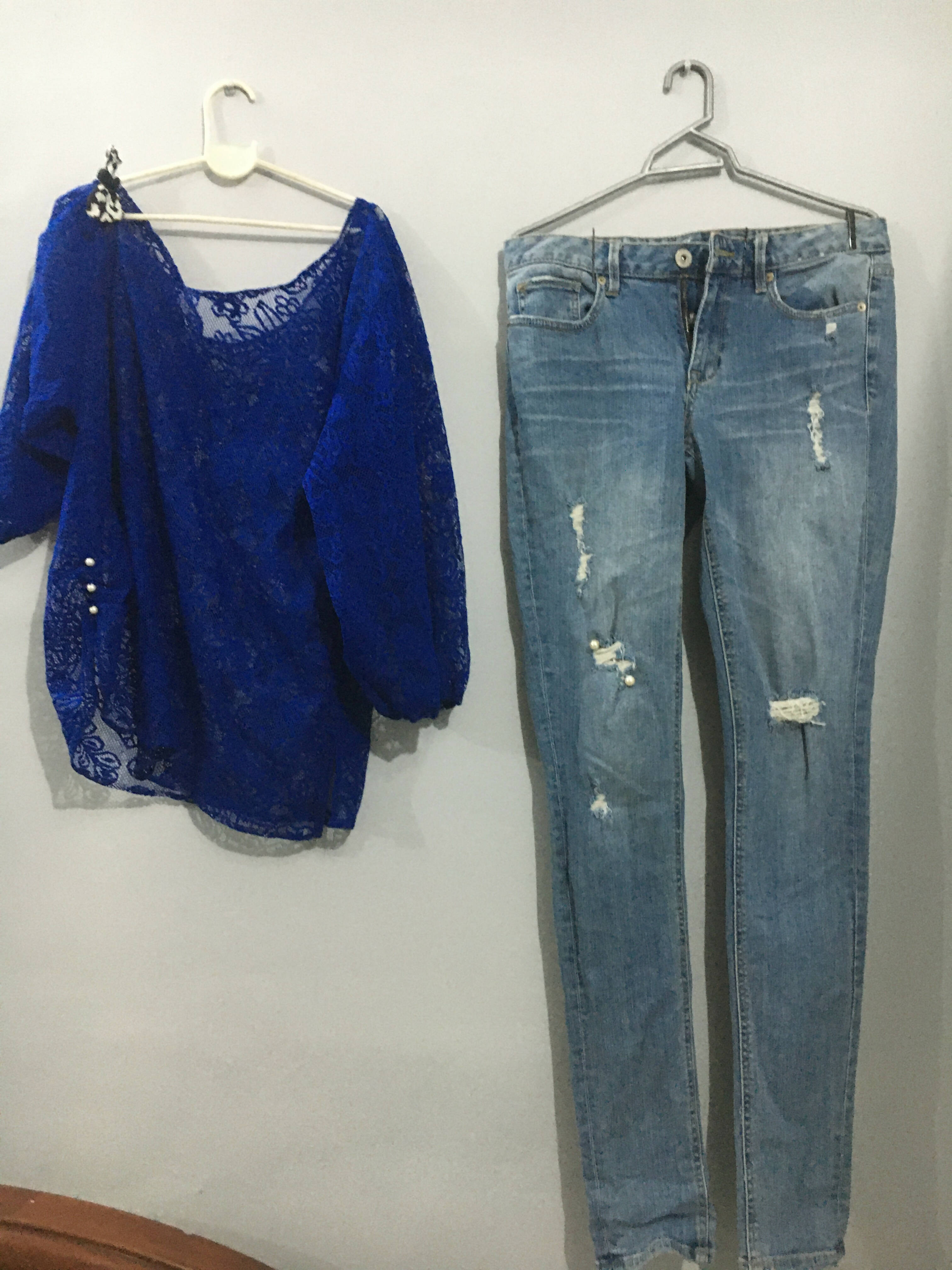 Denim 72 | Blue Off Shoulder Top | Women Tops & Jeans | Preloved