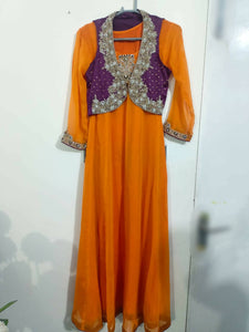 Orange Maxi (frock) with jacket (koti) | Women Frocks & Maxi | Worn Once