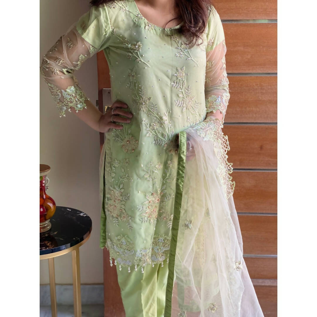 Beautiful Party Wear 3 Pc Stitched Suit | Women Formals | Small | Worn Once