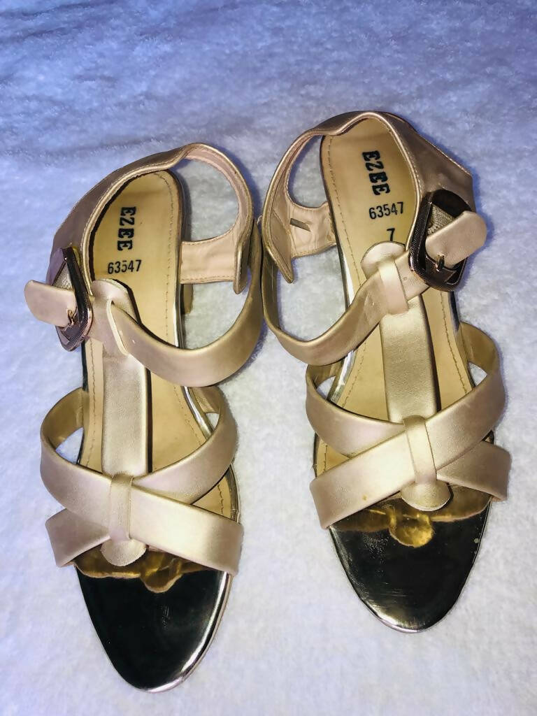 Soft Golden heels | Women Shoes | Worn Once