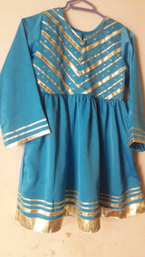Blue Frock & Trouser | Kids | Girls Shalwar Kameez | 1 to 2 Years | New