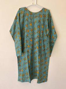 Green and Yellow Printed Kurta | Women Locally Made Kurta | Large | Brand New