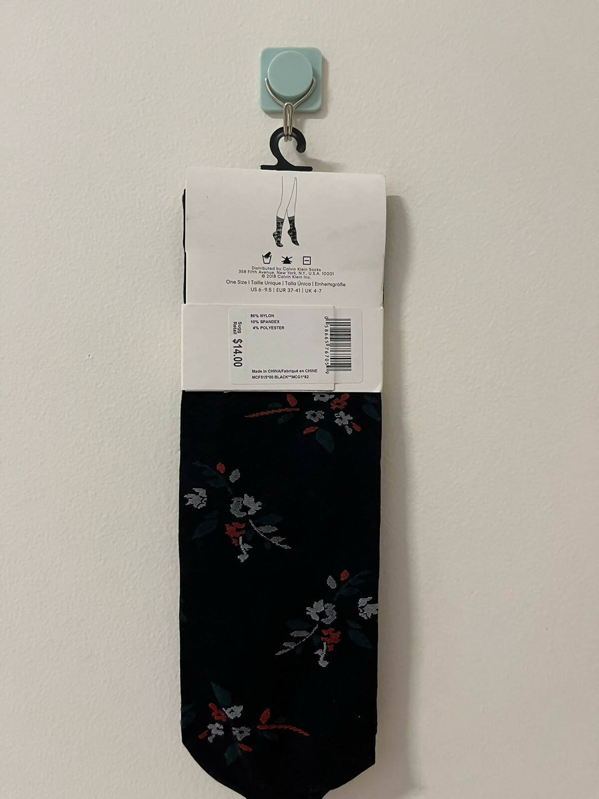 Calvin Klein | Black Floral Socks | Women Accessories | Brand New