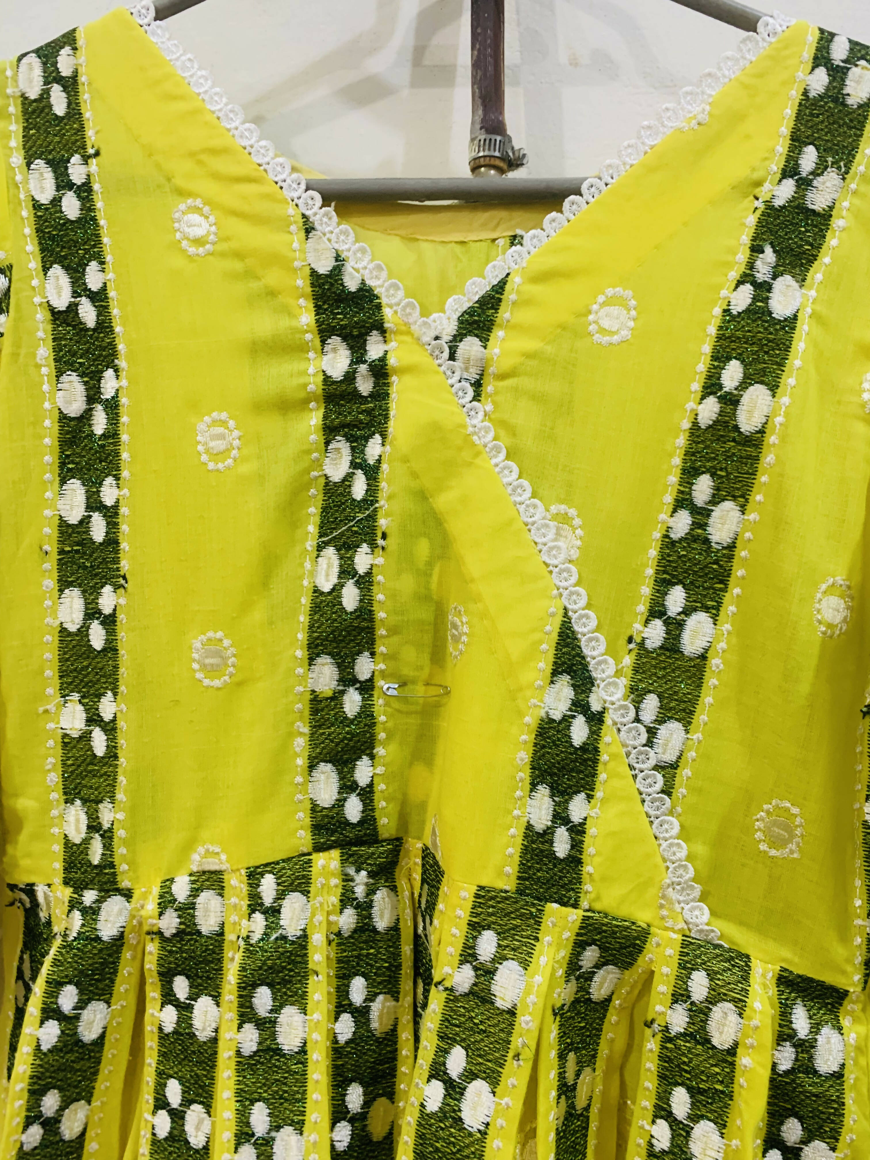 Sana Safinaz | Yellow Frok with golden Tila | Women Branded Kurta | Small \ Preloved