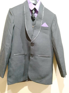 4 Piece Boys Pant Coat Shirt and Waistcoat with Silk Tie (Size: S ) | Boys Bottom & Pants | Tops & Shirt | Worn Once