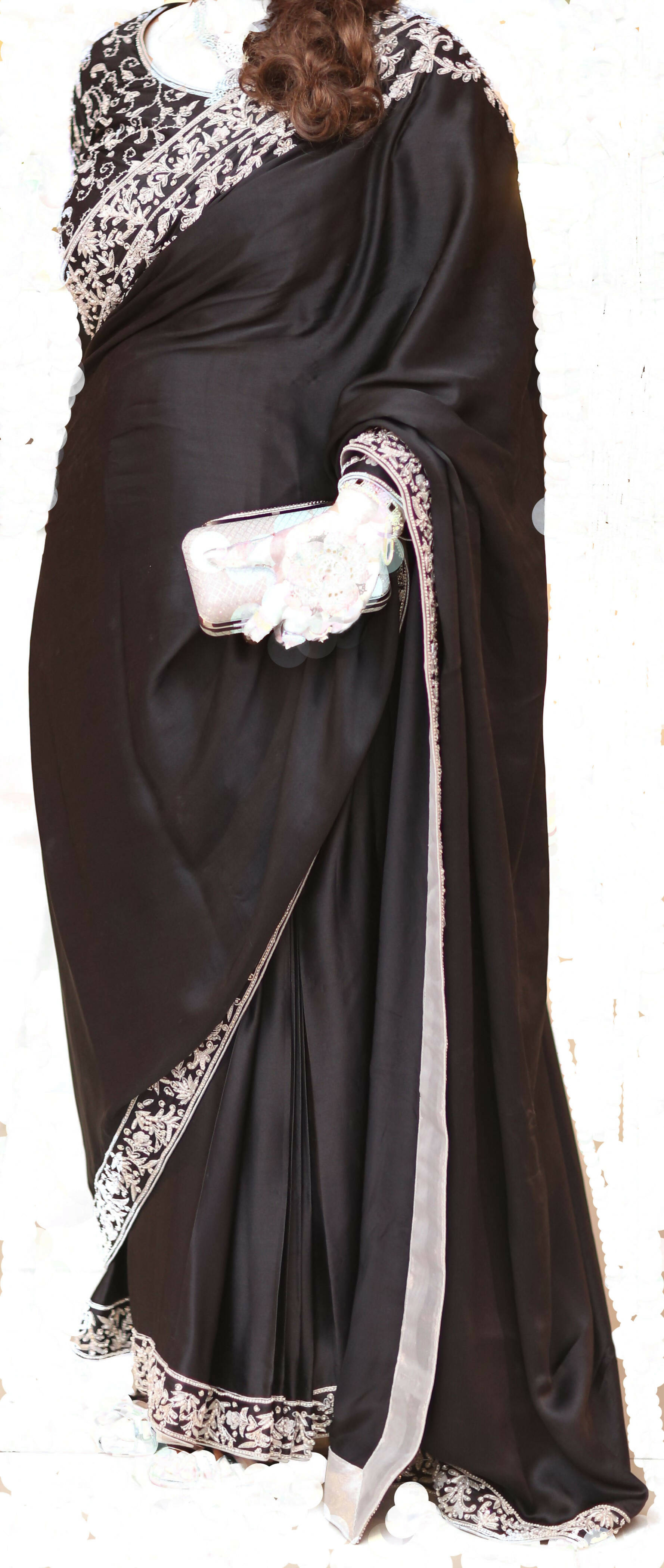 Stunning Black Embroided Sarees | Women Locally Made Formals | Large | Worn Once