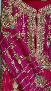 Embroided Maxi with Banarsi Sharara | Women Locally Made Formals | Small | Preloved