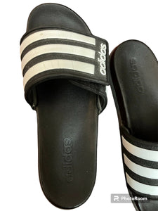 Adidas | Black White Adilette Comfort Adjustable Slides | Men Accessories & Footwear | Worn Once