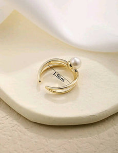 Shein | Faux Pearl & Cubic Zirconia Decor Ring | women jewelry | Brand new