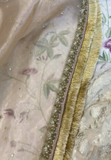 Meena Kari | Stunning Ivory Pink Suit | Women Bridals | Small | Preloved
