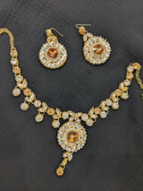 Gold partywear necklace set | Women Jewelry | Worn Once
