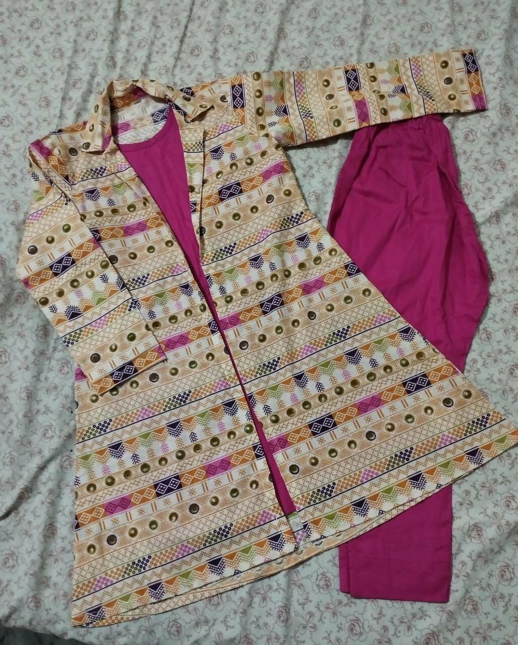 Nishat Linen | Pink Shirt with Coat & Trouser | Girls Formals | New