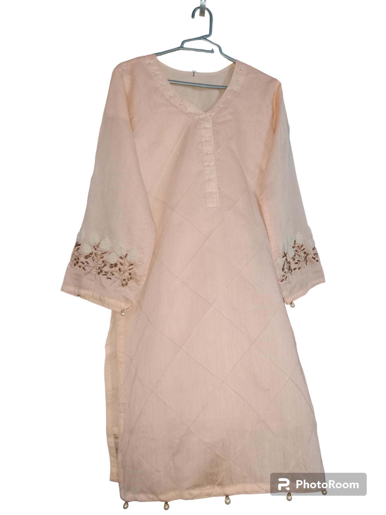 Beautiful Peach Kurta | Women Locally Made Kurta | Small | Preloved