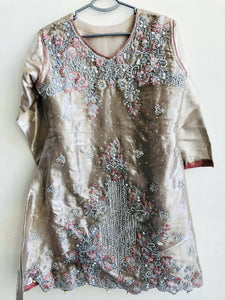 Fancy embellished 3 piece A Line Shirt & Sharara | Women Formals | Medium | New