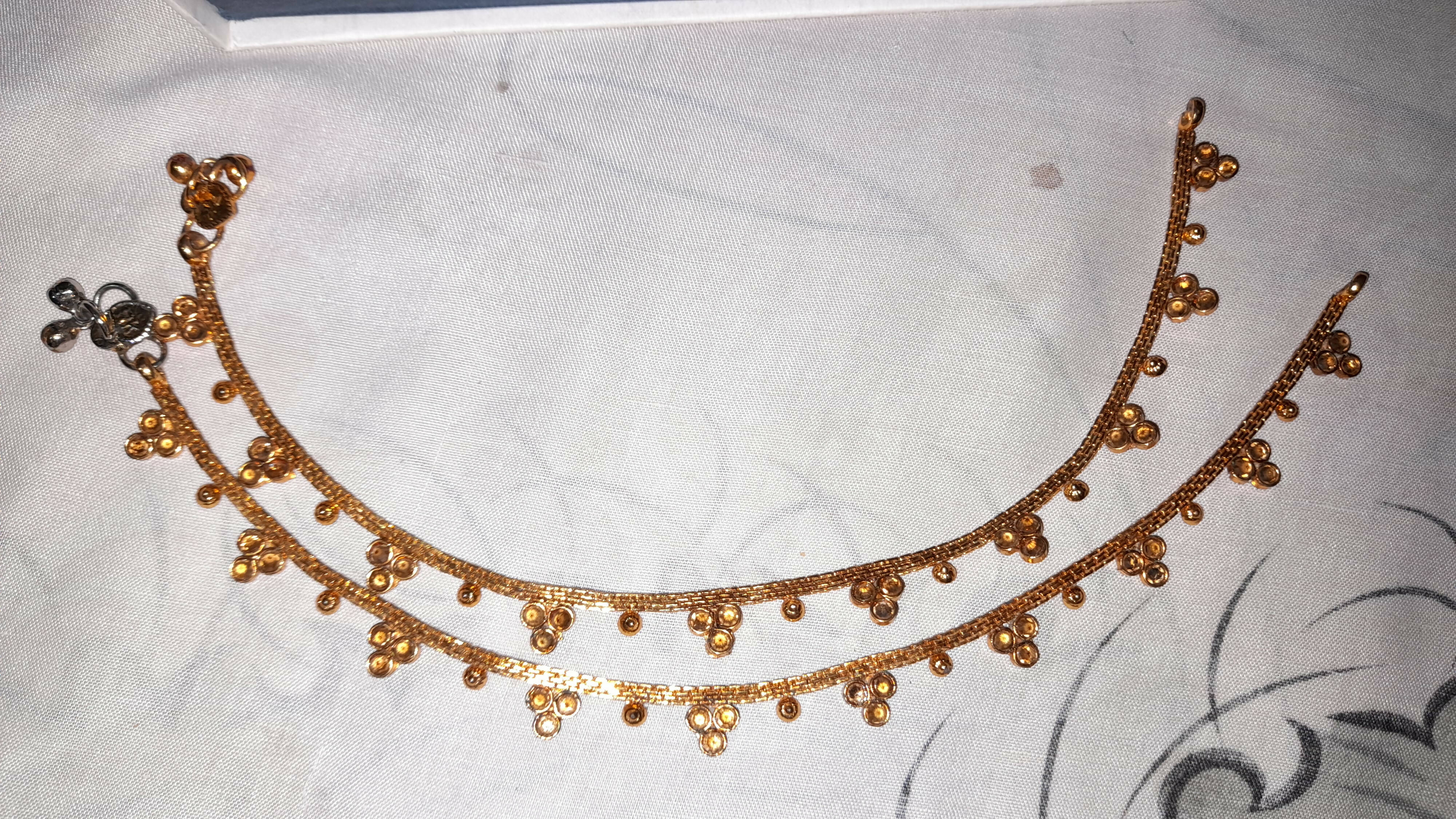 Beautiful Golden Anklet-Payels | Women Jewelry | 2 Pairs | New