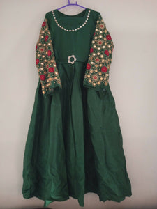 Stylish Green Maxi | Women Froks & Maxis | Medium | Worn Once