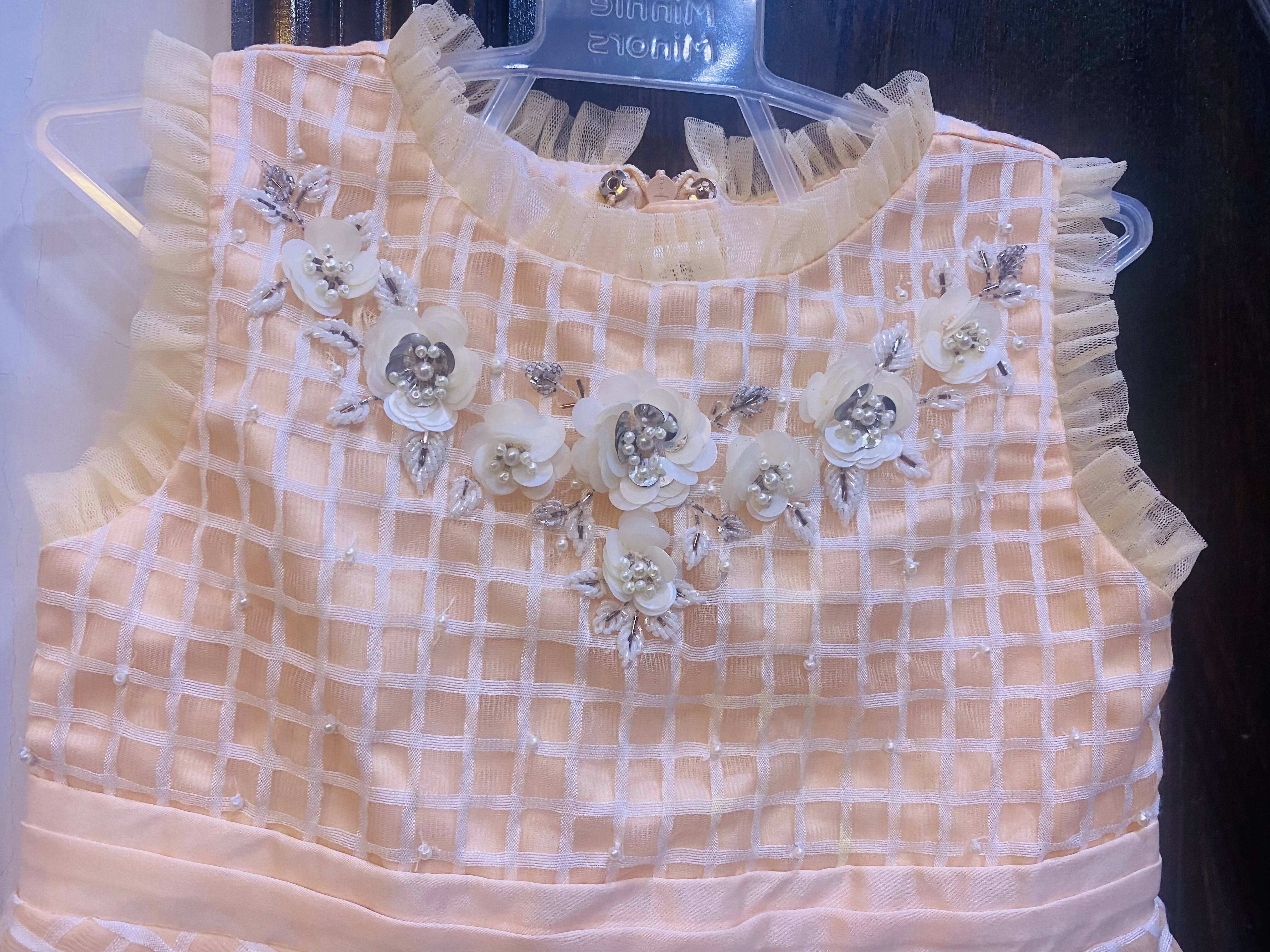 Minnie Minor | Peach Color Frock ( Size: Suitable For 3 to 4 Year Old ) | Girls Skirt & Dresses | Worn Once