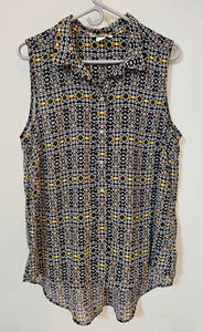 H&M | Sleeveless Button-up Printed Top | Women Tops & Shirts | Medium | Worn Once