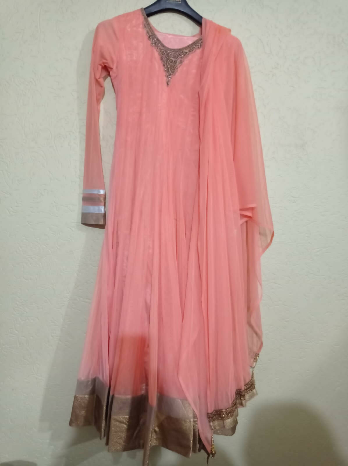 Indian Net Peach Froks | Women Froks & Maxis | Medium | Worn Once