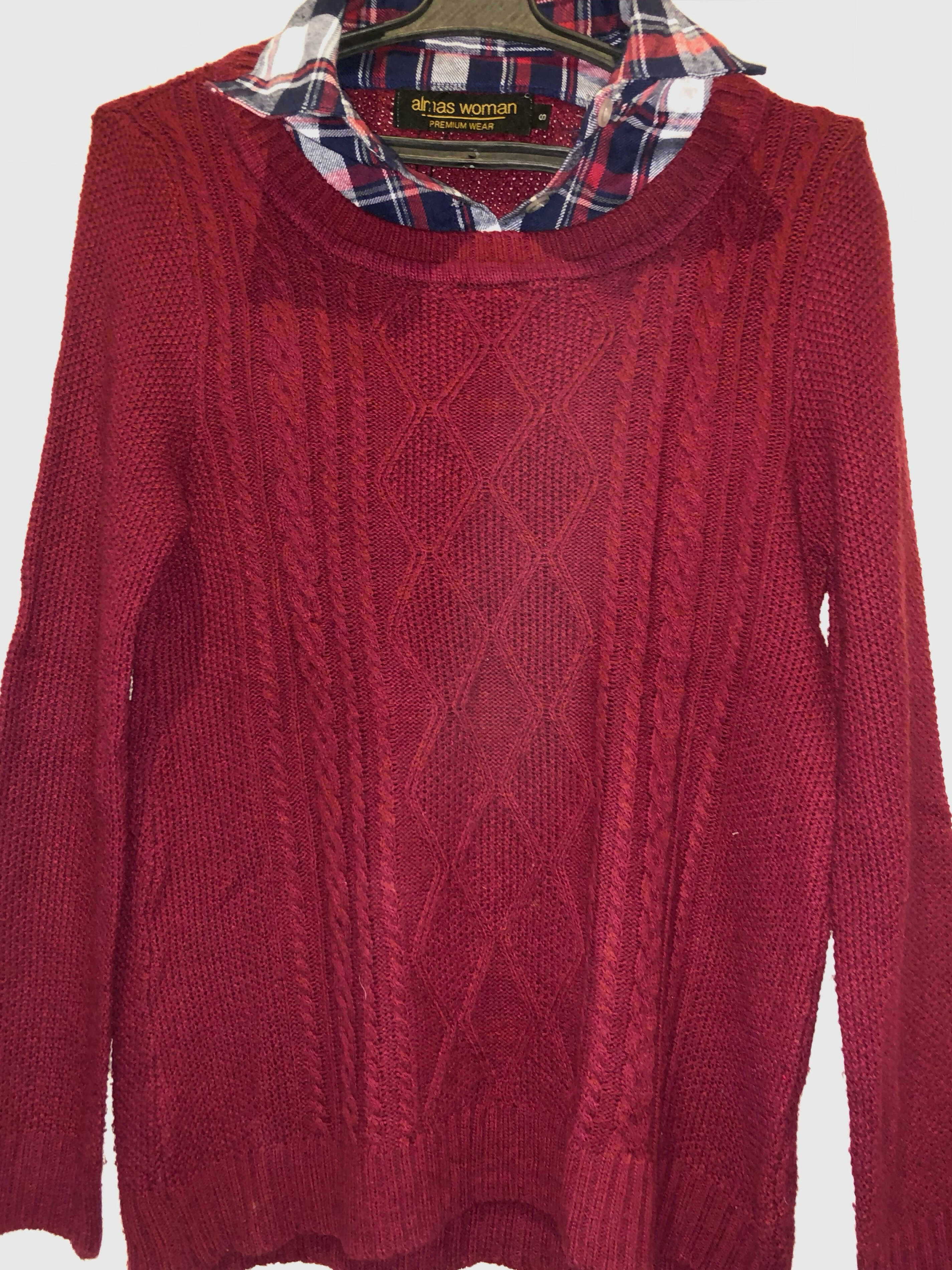 Almas | Maroon Women Sweater | Women Sweaters & Jackets | Preloved