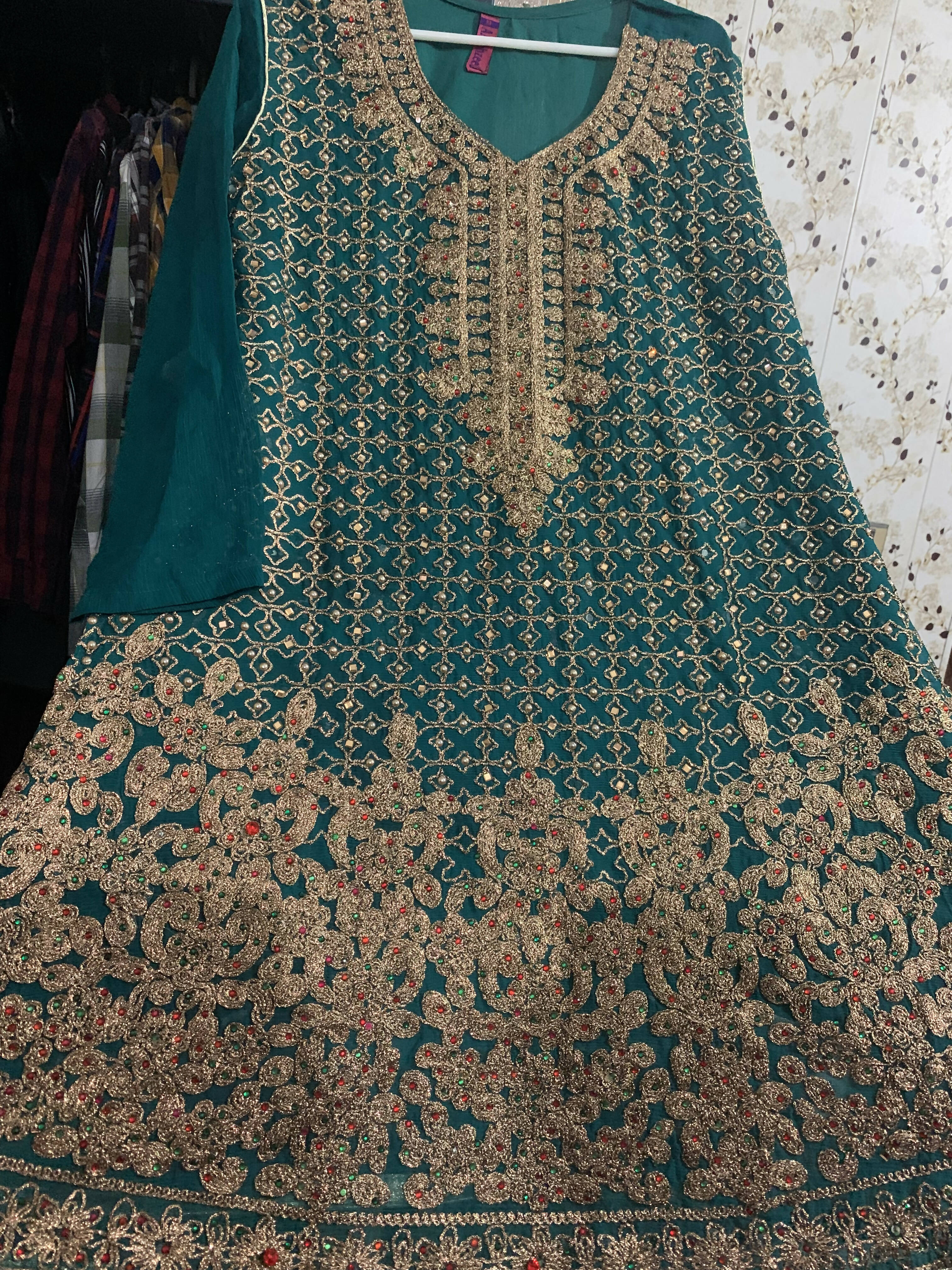 Frock with sharara and dupatta 3 piece (Size: M ) | Women Branded Kurta | Worn Once