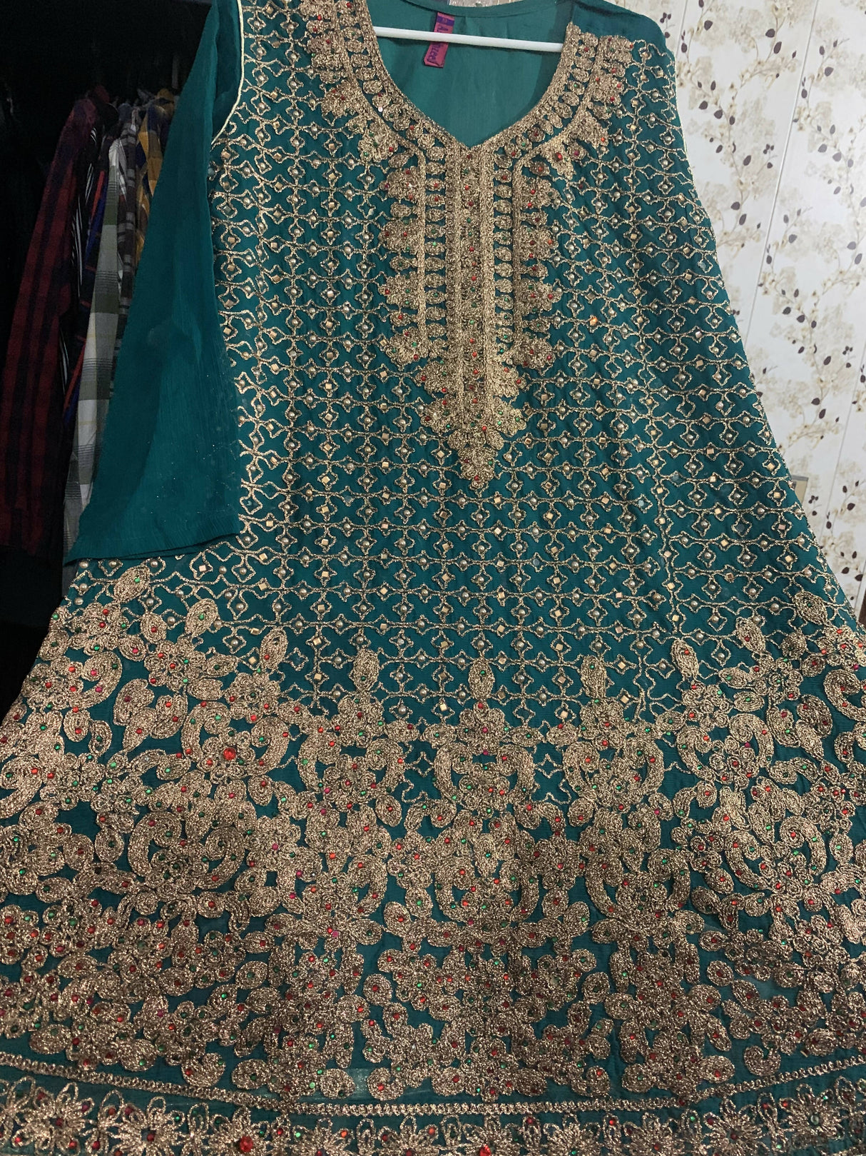 Frock with sharara and dupatta 3 piece (Size: M ) | Women Locally Made Formals | Worn Once