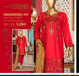 Legends by Inzamam Ul Haq | Embroidered Red Kurta & Dupatta | Women Branded Kurta| Medium | Preloved