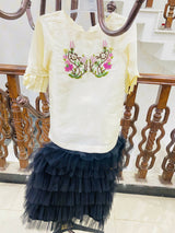 Minnie Minor | Silk Shirt & Skirt | Girls Skirts & Dresses | 3 to 4 Yrs | Worn Once