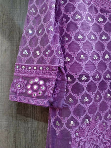 Ethnic | Embroidered suit purple (Small) | Women Branded Formals | Brand New