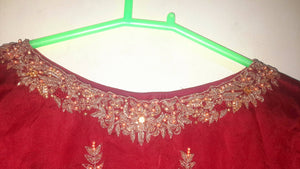 Beautiful Red Embroidered 3 Pc Suit | Women Locally Made Formals | Medium | Wore Once