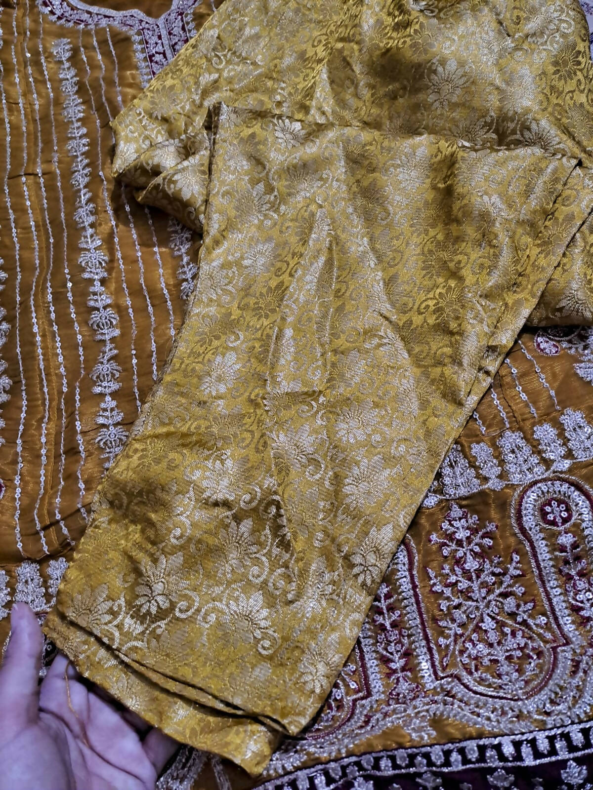 Fully Embroided Mustard Suit | Women Locally Made Formals | Medium | Worn Once