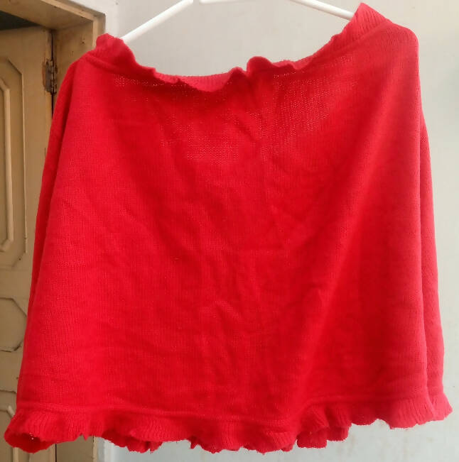 Red Woolen Top | Women Western | Small | Preloved