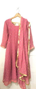 Pink Chiffon Long Frok Suit | Women Locally Made Formals | Medium | Worn Once