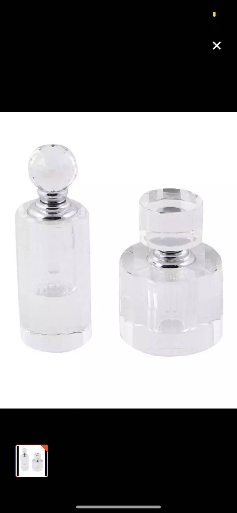 Crystal Perfume Bottle Decoration Piece from USA | Set of 2 | Home Decor | Brand New